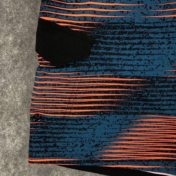 Nike Mens Board Shorts 36 Blue Orange Striped Drawstring Closure Swim Trunks - Picture 6 of 12